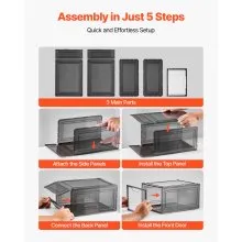 Shoe Storage Boxes 9 Pack Stackable Shoe Boxes US Size 13 Transparent Black