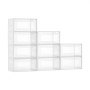 VEVOR Shoe Storage Boxes, 9 Pack Clear Stackable Shoe Boxes Storage Organizers with Magnetic Door, Fit up to US Size 13, Plastic Sneaker Containers for High Heels, Boots, and Hats, Transparent White
