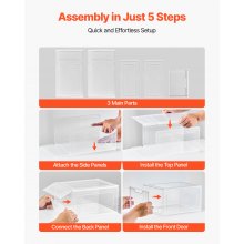 Shoe Storage Boxes 9 Pack Stackable Shoe Boxes US Size 13 Transparent White
