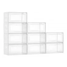 VEVOR Shoe Storage Boxes 9PCS Stackable Shoe Boxes US Size 13 Transparent White