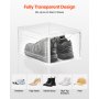 VEVOR Shoe Storage Boxes, 12 Pack Clear Stackable Shoe Boxes Storage Organizers with Magnetic Door, Fit up to US Size 13, Plastic Sneaker Containers for High Heels, Boots, and Hats, Transparent White