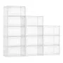 VEVOR Shoe Storage Boxes, 12 Pack Clear Stackable Shoe Boxes Storage Organizers with Magnetic Door, Fit up to US Size 13, Plastic Sneaker Containers for High Heels, Boots, and Hats, Transparent White