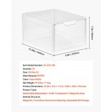 Shoe Storage Boxes 12Pack Stackable Shoe Boxes US Size 13 Transparent White