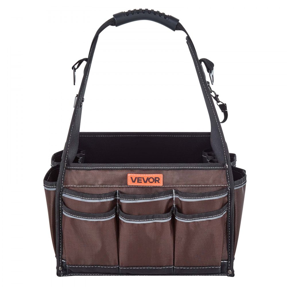 VEVOR Tool Bag, 13 Inch, 45-Pocket Open Top Tool Tote, Electrical Maintenance Toolbox Organizer Storage with Handle, Adjustable Shoulder Strap, Portable Toolbag, for Professionals DIY & Jobsite Use