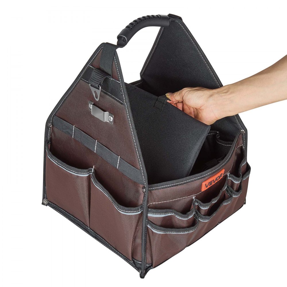 VEVOR Tool Bag, 13 Inch, 45-Pocket Open Top Tool Tote, Electrical Maintenance Toolbox Organizer Storage with Handle, Adjustable Shoulder Strap, Portable Toolbag, for Professionals DIY & Jobsite Use