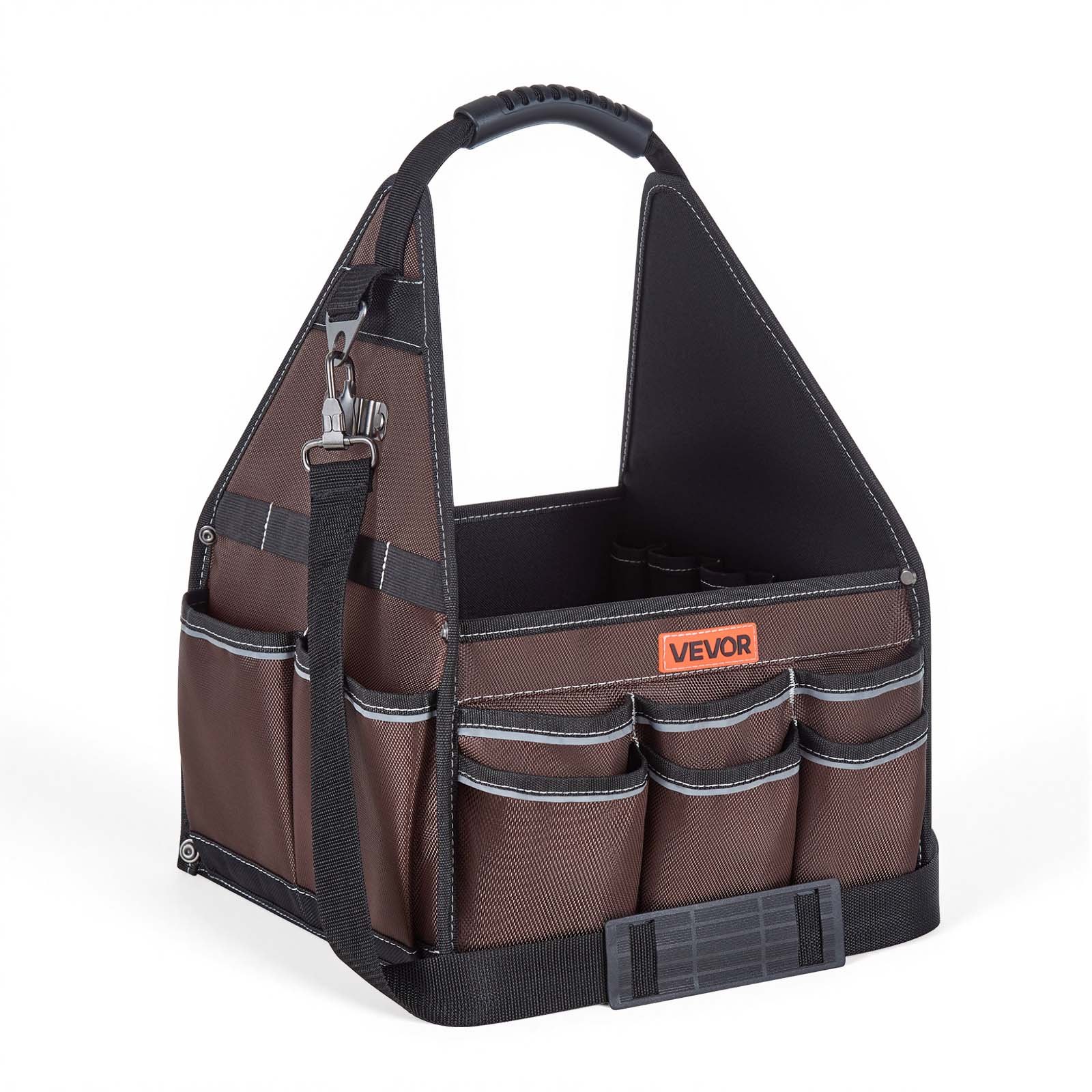 VEVOR Tool Bag, 13 Inch, 45-Pocket Open Top Tool Tote, Electrical Maintenance Toolbox Organizer Storage with Handle, Adjustable Shoulder Strap, Portable Toolbag, for Professionals DIY & Jobsite Use