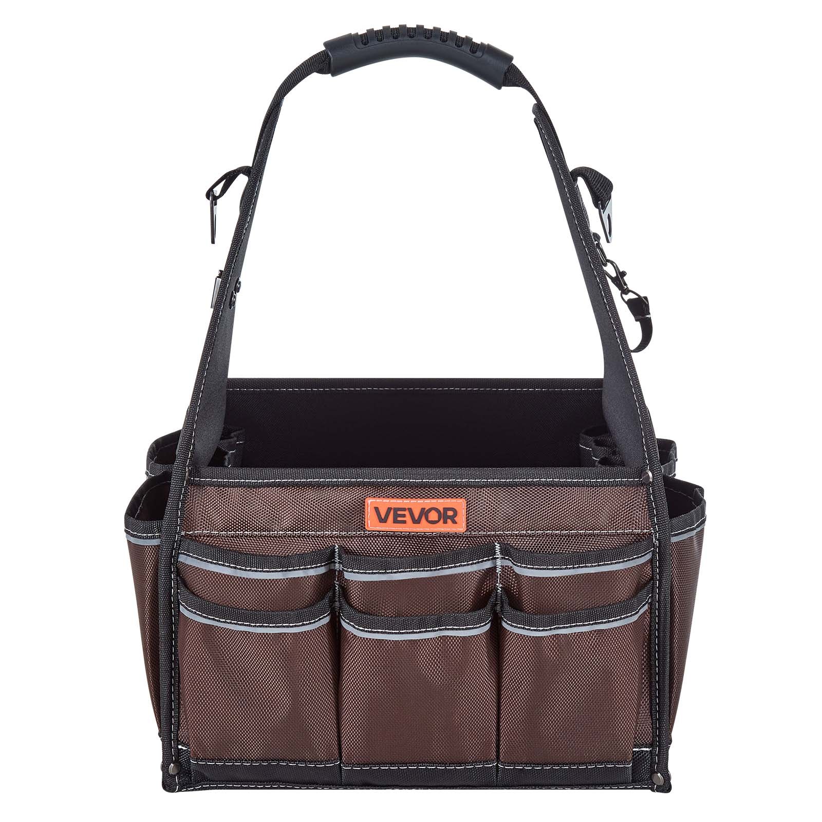 VEVOR Tool Bag, 13 Inch, 45-Pocket Open Top Tool Tote, Electrical Maintenance Toolbox Organizer Storage with Handle, Adjustable Shoulder Strap, Portable Toolbag, for Professionals DIY & Jobsite Use