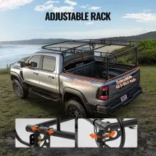 VEVOR Truck Rack Pick up Ladder Rack 1000lbs Capacity 43.3"-63" Width for Lumber