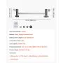 VEVOR Shower Head Extension Arm, 11 Inches, Brass Shower Arm Extender with Flexible Adjustable Angle Height, Chrome Finish, G1/2 Universal Thread Connector Compatible, for Rain & Handheld Showerhead