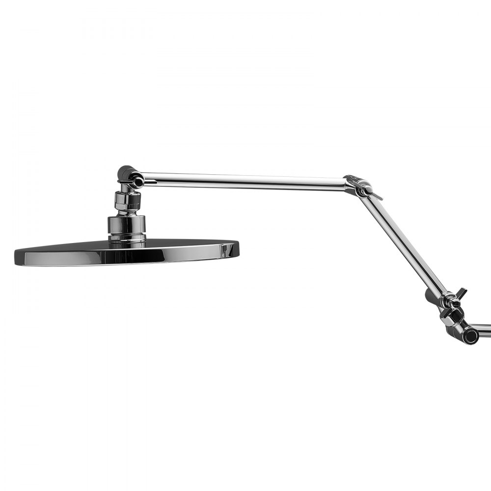 VEVOR Shower Head Extension Arm, 16 inches, Brass Shower Arm Extender with Flexible Adjustable Angle Height, Chrome Finish, G1/2 Universal Thread Connector Compatible, for Rain & Handheld Showerhead