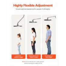 Shower Head Extension Arm Extender 16 in Adjustable Angle Height G1/2 Universal