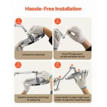 Shower Head Extension Arm Extender 16 in Adjustable Angle Height G1/2 Universal