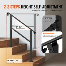 VEVOR 2-3 Step Handrails for Outdoor Steps for Seniors Porch Deck Post