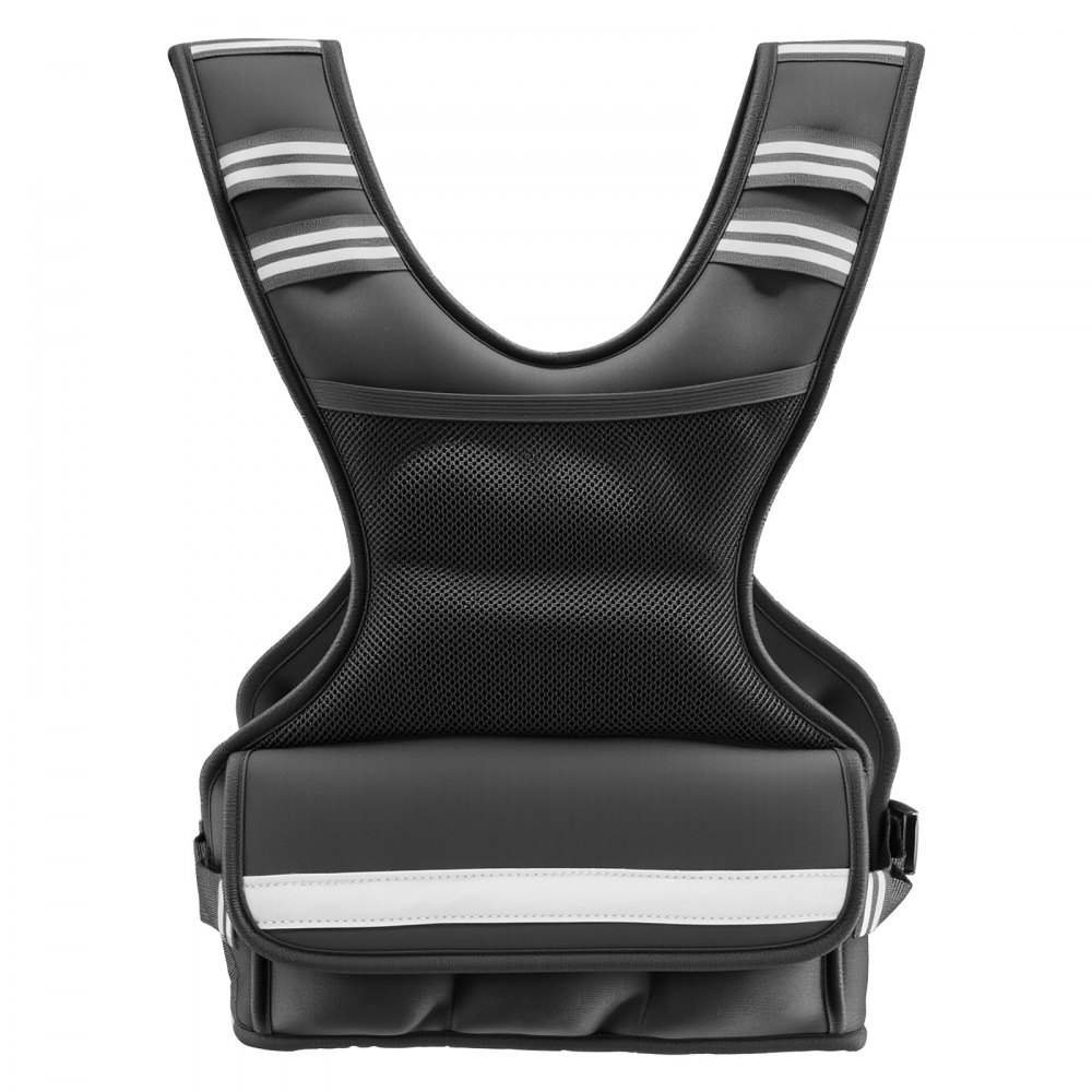 VEVOR Adjustable Weighted Vest, 4.7 kg Comfortable X-Shape Body Weight Vest Set with 6 Weight Packs and Reflective Stripe, for Men Women, Workout Equipment for Strength Training Running Jogging
