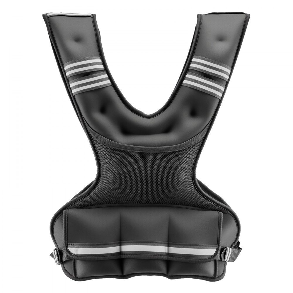 VEVOR Adjustable Weighted Vest, 14.5 kg Comfortable X-Shape Body Weight Vest Set with 6 Weight Packs and Reflective Stripe, for Men Women, Workout Equipment for Strength Training Running Jogging