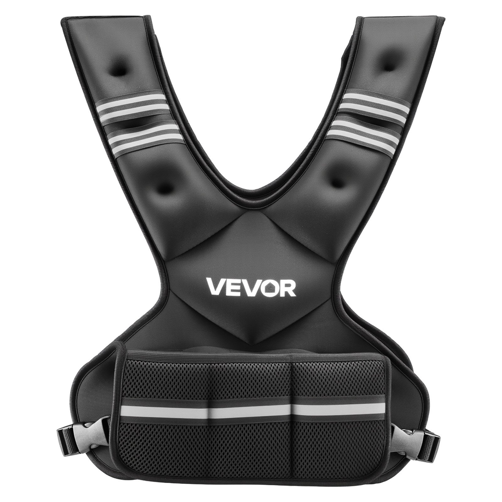 VEVOR Adjustable Weighted Vest, 14.5 kg Comfortable X-Shape Body Weight Vest Set with 6 Weight Packs and Reflective Stripe, for Men Women, Workout Equipment for Strength Training Running Jogging
