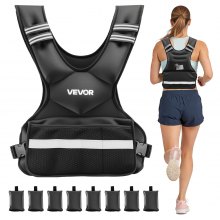 VEVOR Adjustable Weighted Vest, 24-40 lbs Comfortable X-Shape Body Weight Vest Set with 8 Weight Packs and Reflective Stripe, for Men Women, Workout Equipment for Strength Training Running Jogging