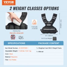 VEVOR 11-20lb Adjustable Weighted Vest for Men Women Strength Training Running