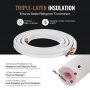 VEVOR 7620mm Mini Split Line Set, 6.4 & 9.5 O.D Copper Pipes Tubing and Triple-Layer Insulation, for Air Conditioning or Heating Pump Equipment & HVAC with Rich Accessories (27ft Connection Cable)