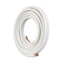 Conjunto de tubulação VEVOR Mini Split de 7620 mm, tubos de cobre com diâmetro externo de 6,4 e 9,5 mm e isolamento de tripla camada, para equipamentos de ar condicionado ou bomba de aquecimento e HVAC com diversos acessórios (cabo de conexão de 8,2 m).