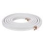 Conjunto de tubulação VEVOR Mini Split de 7620 mm, tubos de cobre com diâmetro externo de 6,4 e 9,5 mm e isolamento de tripla camada, para equipamentos de ar condicionado ou bomba de aquecimento e HVAC com diversos acessórios (cabo de conexão de 8,2 m).
