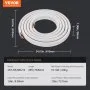 VEVOR 25FT Mini Split Line Set, 6.4 & 12.7mm O.D Copper Pipes Tubing and Triple-Layer Insulation, for Air Conditioning or Heating Pump Equipment & HVAC with Rich Accessories (27ft Connection Cable)