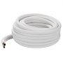 VEVOR 7.6m Mini Split Line Set, 9.5 & 15.9mm OD AC Copper Tubing Pipe, 3/8 White PE Thickened Insulated Coil with Flared Nuts, Rich Fittings, for Mini Split Air Conditioner HVAC or Heat Pump System