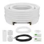 VEVOR 15.2m Mini Split Line Set, 9.5 & 15.9mm OD AC Copper Tubing Pipe, 3/8 White PE Thickened Insulated Coil with Flared Nuts, Rich Fittings, for Mini Split Air Conditioner HVAC or Heat Pump System