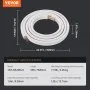 VEVOR 7620mm Mini Split Line Set, 6.4 & 12.7mm O.D Copper Pipes Tubing and Triple-Layer Insulation, for Mini Split Air Conditioning Refrigerant or Heating Pump Equipment & HVAC with Wrapping Strips.