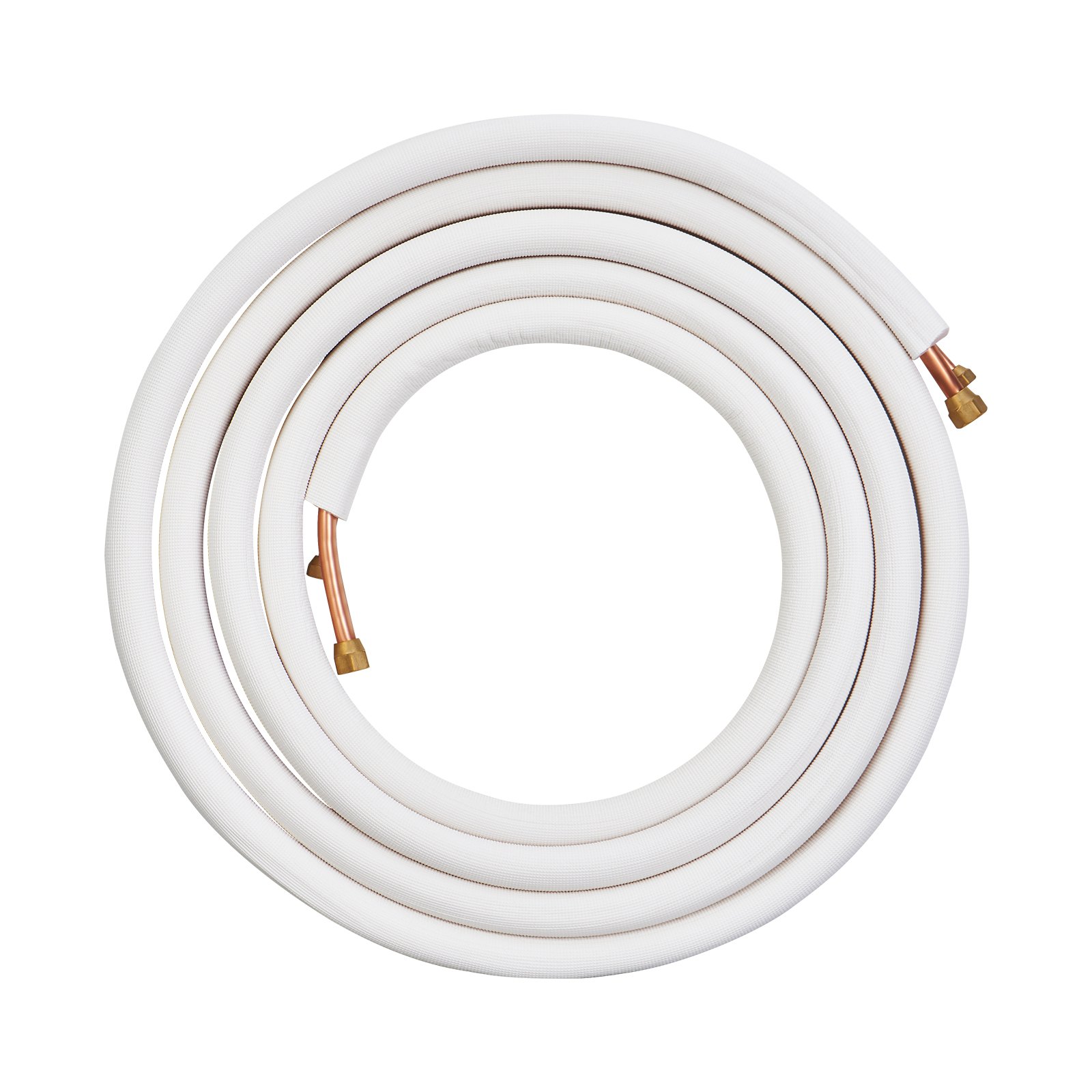 VEVOR 7620mm Mini Split Line Set, 9.5 & 15.9mm O.D Copper Pipes Tubing and Triple-Layer Insulation, for Mini Split Air Conditioning Refrigerant or Heating Pump Equipment & HVAC with Wrapping Strips.
