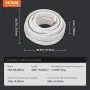 VEVOR 15240mm Mini Split Line Set, 6.4 & 9.5mm O.D Copper Pipes Tubing and Triple-Layer Insulation, for Mini Split Air Conditioning Refrigerant or Heating Pump Equipment & HVAC with Wrapping Strips.