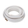 coiled VEVOR mini split line set with white insulation and brass fittings.