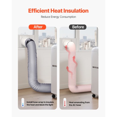 VEVOR Air Conditioner Hose Cover Wrap, Portable AC Hose Duct Vent