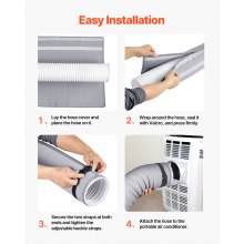 Air Conditioner Hose Cover Wrap Universal Portable AC Hose Insulation Sleeve