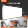 VEVOR 1 paquete de luz LED de panel plano de 2 x 4 pies, 6000 lm 50 W, lámpara de techo LED de montaje en superficie con temperatura de color ajustable 3500 K/4000 K/5000 K, ultra delgada para el hogar, probado según los estándares UL