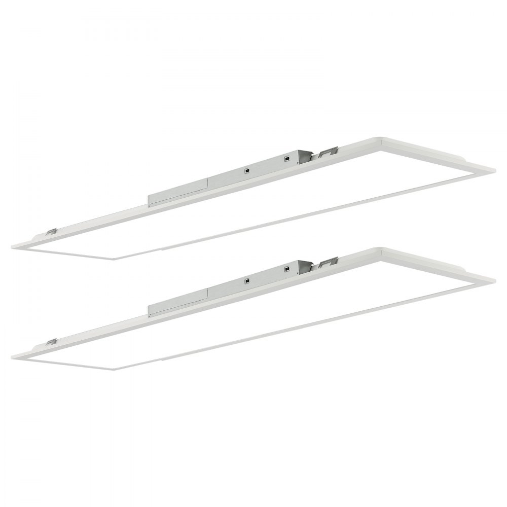 VEVOR 2 Pack 1x4 FT LED Flat Panel Light, 6600LM 55W, Surface Mount LED Drop Ceiling Light Fixture with Adjustable Color Temperature 3500K/4000K/5000K for Home Office Classroom, Tested to UL Standards