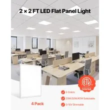 2x2 FT LED Flat Panel Light 5700LM Ceiling Light Fixture 3000K/4000K/5000K 4 PCS