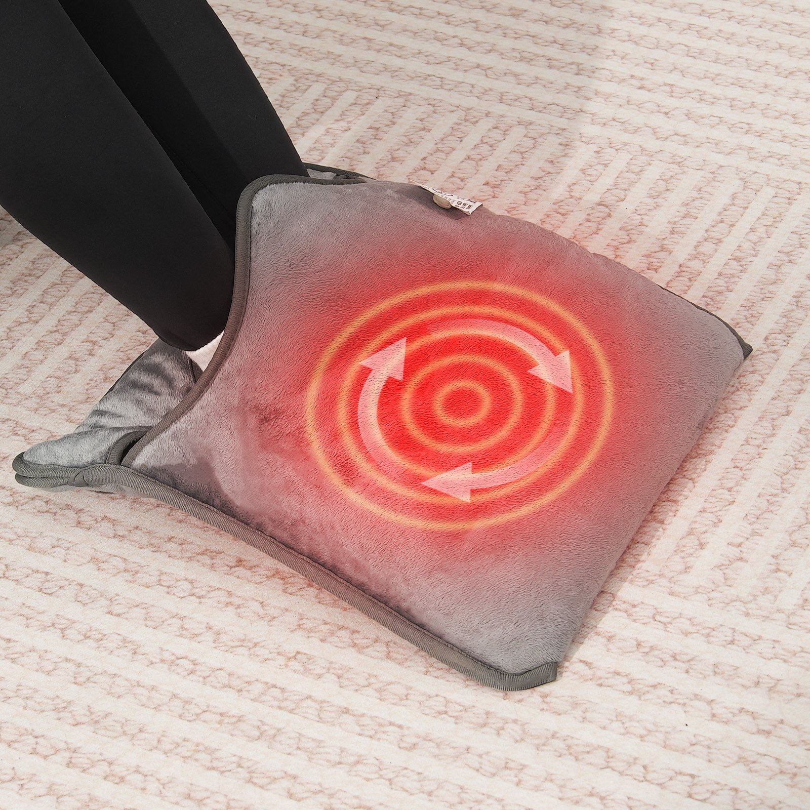 VEVOR Electric Heated Foot Warmer, Double-Sided Heating Pad for Foot with Timer, 6 Heat Levels & Auto Shut Off, Ultra-Soft Flannel Feet Warmer Machine Washable for Back, Waist, Abdomen, 15.4" x 15.0"