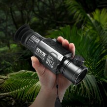 VEVOR Thermal Imager Monocular, 384x288 Resolution Hunting Imaging Telescope, IP54 Waterproof Thermal Camera with 1X -8X Zoom, 0.39" OLED Screen, 1400mAh High-capacity Battery