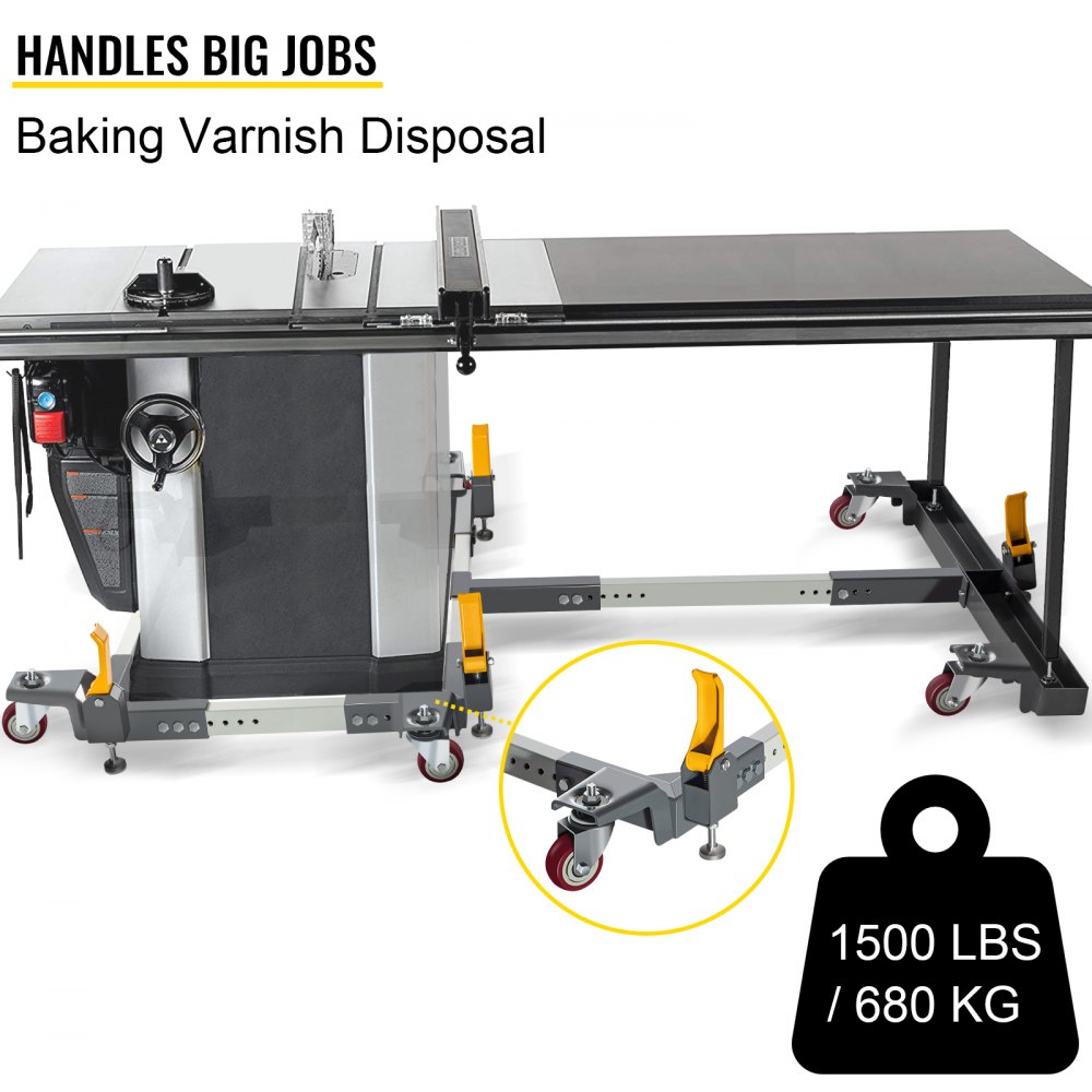 Vevor Rab3795 Mobile Base W/t Extension Mobile Tool Base1500lbs Band Saw Base