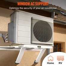 VEVOR Air Conditioner Support Bracket, Max. 220 lbs Load Capacity, Heavy Duty Steel Construction Window AC Support, No Drilling Easy Installation, Fits Single Or Double Hung Windows for Home and RV