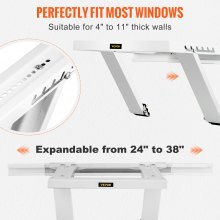 VEVOR Air Conditioner Support Bracket, Max. 220 lbs Load Capacity, Heavy Duty Steel Construction Window AC Support, No Drilling Easy Installation, Fits Single Or Double Hung Windows for Home and RV