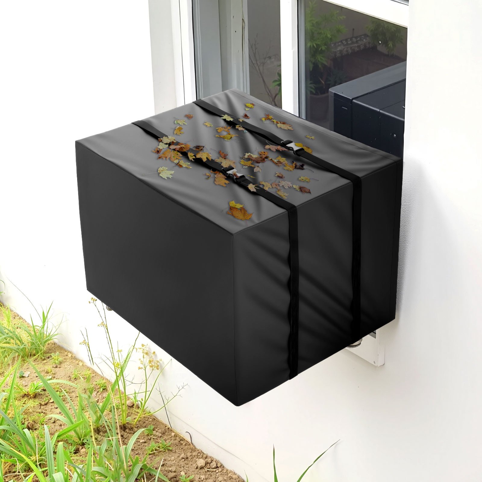 VEVOR Air Conditioner Cover, 530 x 400 x 380 mm Ac Cover for Air Conditioning Unit, Double-Layer, Waterproof Polyester Fabric, Adjustable Shoulder Strap, Universal Size for Outdoor Outside