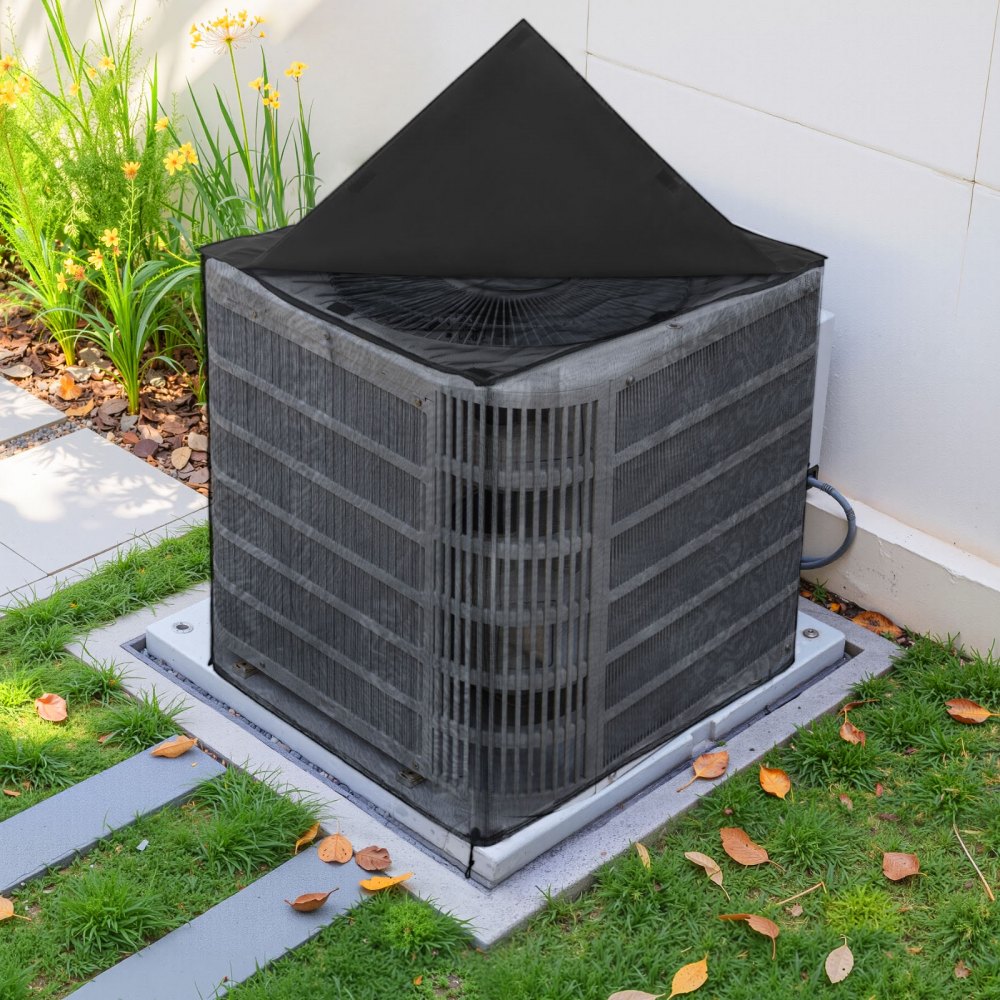 VEVOR Air Conditioner Cover, 711 x 711 x 812 mm Ac Cover for Air Conditioning Unit, Dual-Layer, Detachable Canopy,Waterproof Polyester, Universal HVAC Protector for Outdoor Outside Ac Unit, Black
