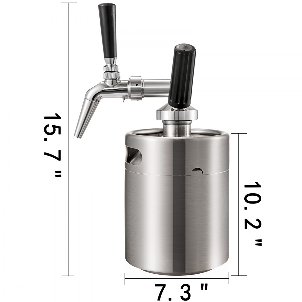 VEVOR Cold Brew Coffee Maker Machine 5L Stainless Nitrogen Infuser Coffee Keg