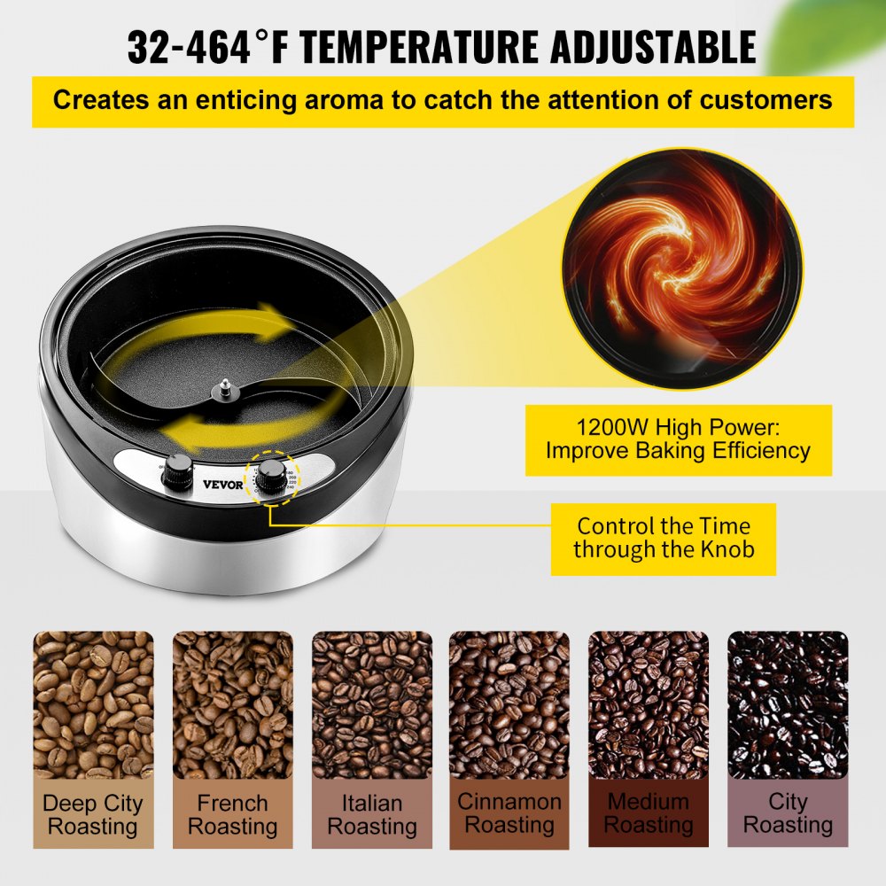 VEVOR Electric Coffee Roaster Household Baking Machine Coffee Roasting Machine