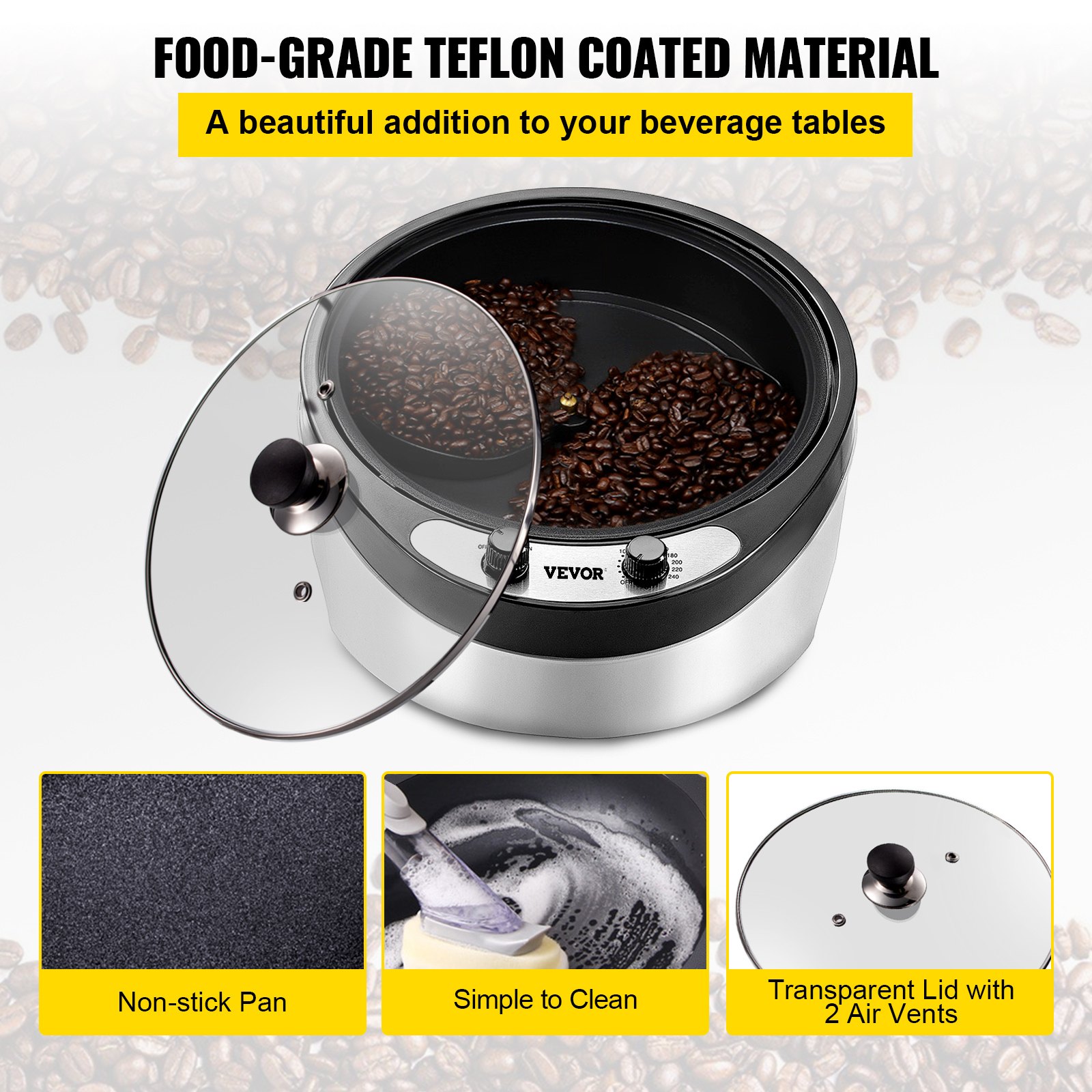 VEVOR Electric Coffee Roaster Household Baking Machine Coffee Roasting Machine