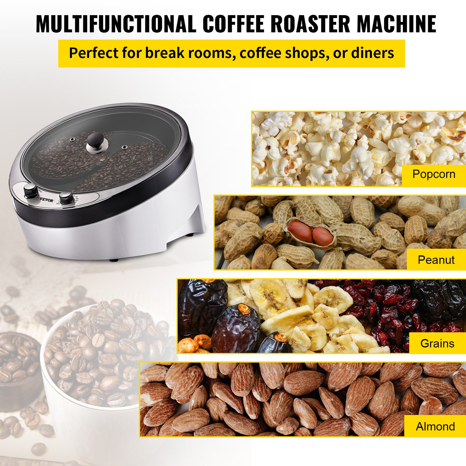VEVOR Electric Coffee Roaster Household Baking Machine Coffee Roasting Machine