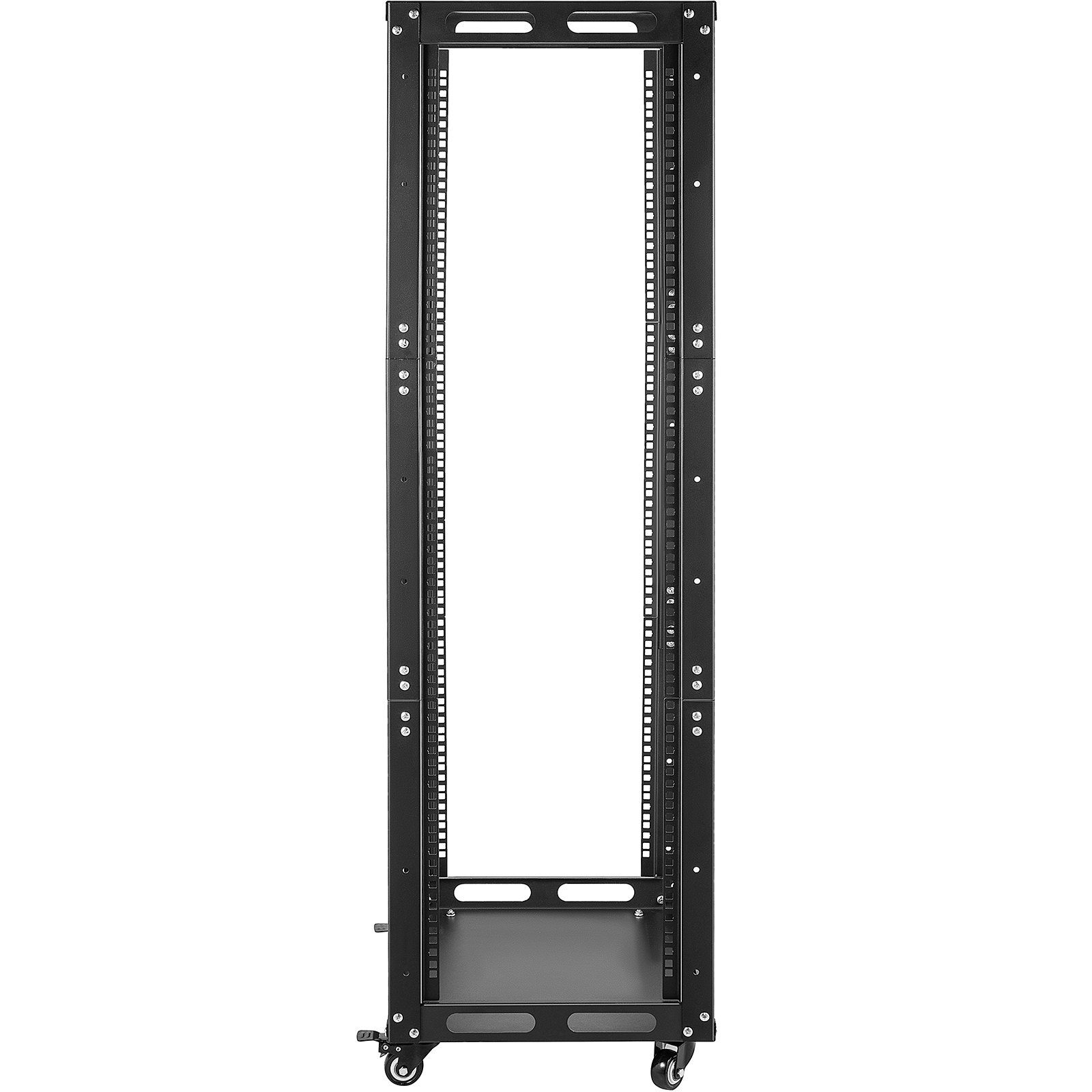 VEVOR Server Rack, 25U Open Frame Rack, 4-Post IT Server Network Relay Rack, 19 Inch Server/Audio Network Equipment Rack Cold Rolled Steel, Heavy Duty Rack w/Casters, Holds Network Servers & AV Gear
