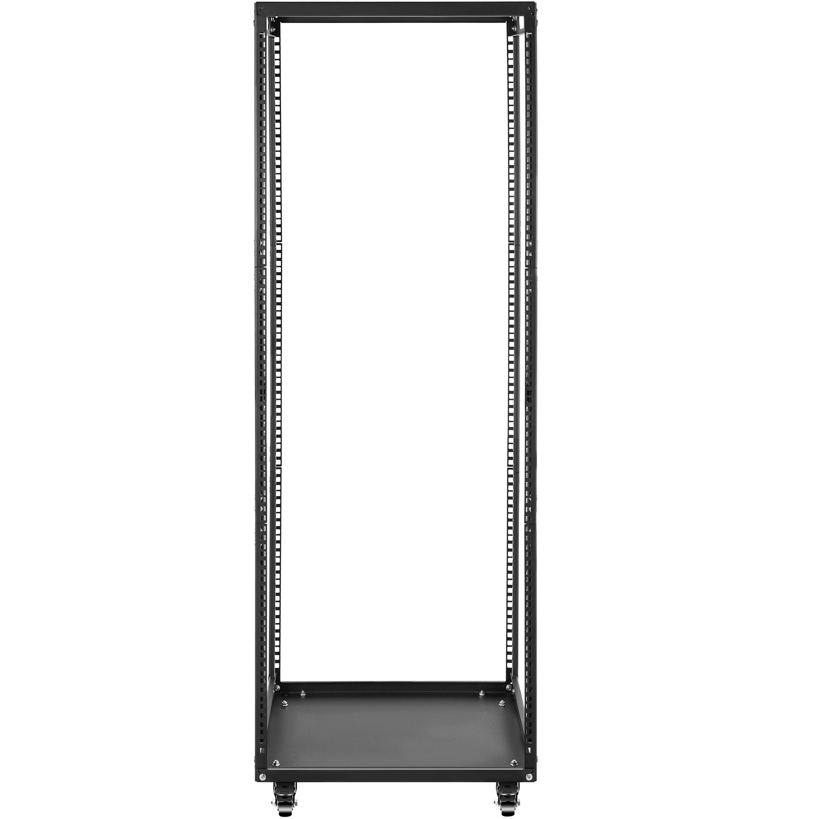 VEVOR Server Rack, 25U Open Frame Rack, 4-Post IT Server Network Relay Rack, 19 Inch Server/Audio Network Equipment Rack Cold Rolled Steel, Heavy Duty Rack w/Casters, Holds Network Servers & AV Gear